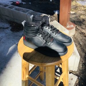 Black and red Jordans